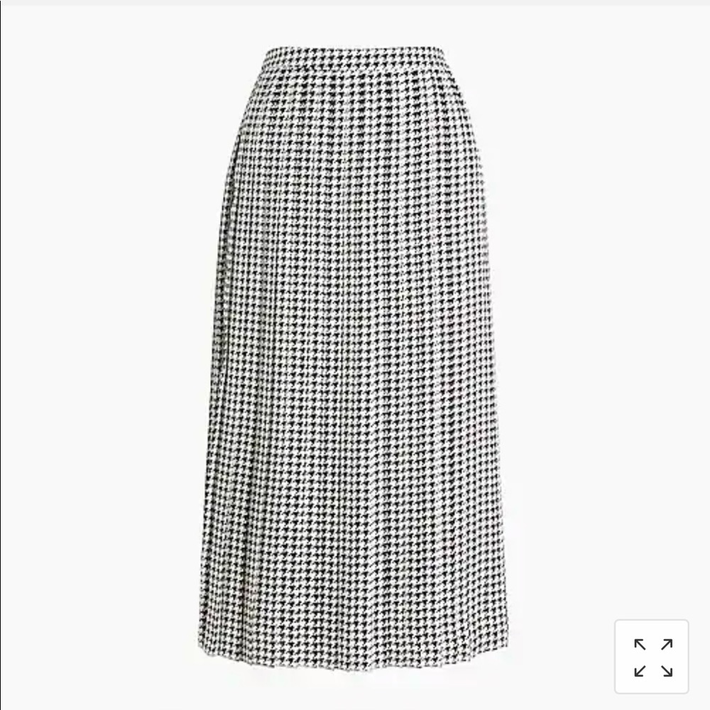 JCREW | printed long pleated midi skirt checkers